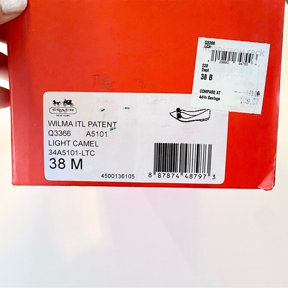 Coach Wilma Patent Leather Flats Light Camel - Picture 15 of 15